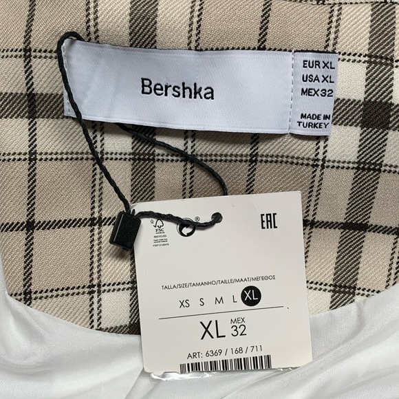 Bershka Cropped Plaid Blazer - Picture 7 of 8